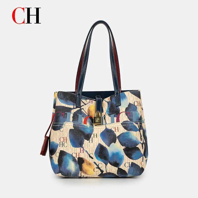 Evening Bags CH Tote Bucket Bag Women Metal Lock Double Handle Detachable Crossbody Strap Large Capacity Daily Travel Ladies Shoulder Purse H261016