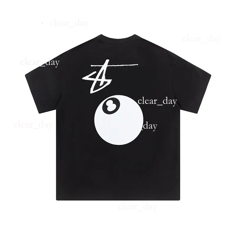 2026 NEW Designer Studded T Shirt Classic Letter Print Graphic Studded Shirts Black 8Ball Tee Vintage Hip Hop Loose Short Sleeve Tops Men Tshirts 6b