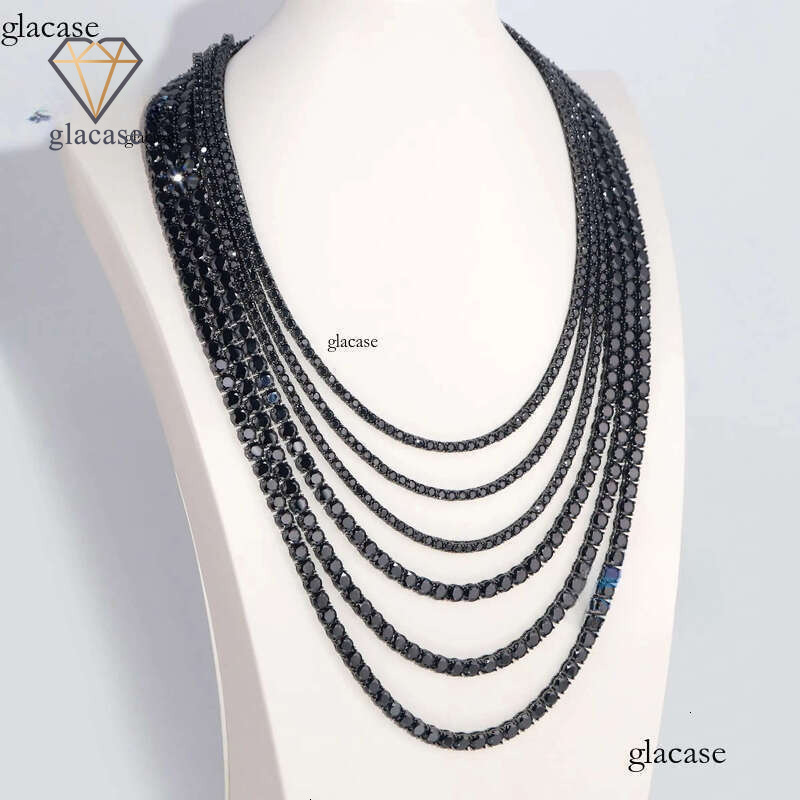 Black Stylish New Arrival Fashion Femme Design Sier VVS Moissanite Dia Iced Out Tennis Chain Bracelet
