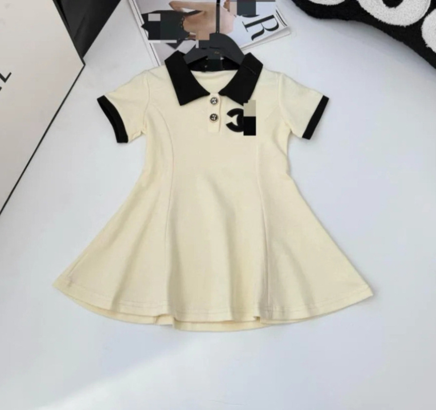 Kids Designer Dress Children's Spring Summer Luxury Girls Full Printed Short Sleeved Dresses Baby Skirts Princess Dress Girl's Dress AAA