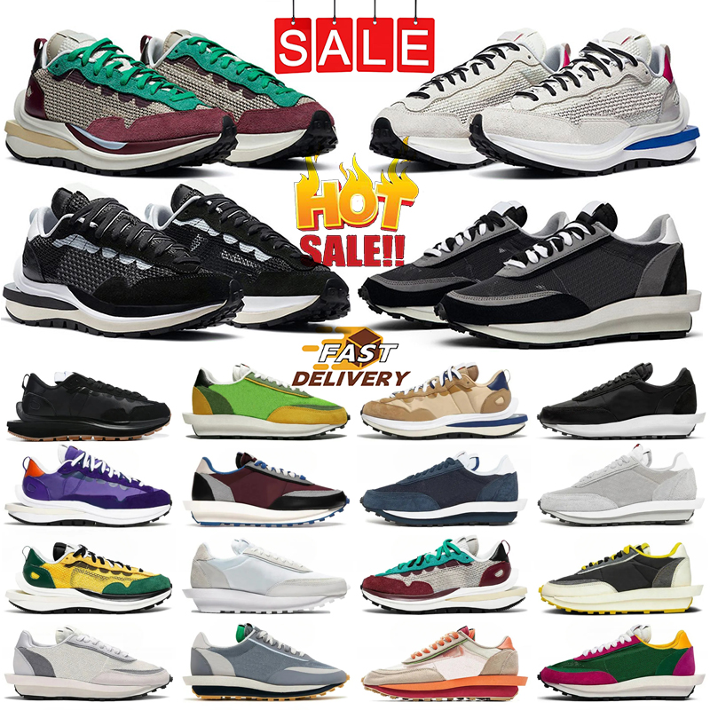 Fast shipping designer running Waffles Shoes nylon Black White Tour Yellow Stadium Sail Gum Blue Void Bright Citron Grey Game Royal Sneakers 36-45