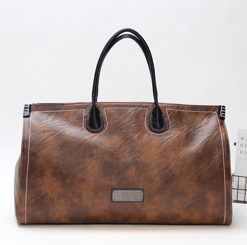 Luxury Women Men traveling bag Shoulder Duffel Bags For Women Retro Style PU Leather Big Capacity Shopping Travelling Weekend Overnight Gym Bag