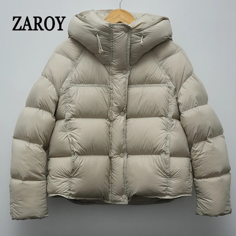 ZAROY Women Winter Jacket Thicken Warm Hooded Cotton Parkas Korea Solid Versatile Casual Short Coat Snow Outerwear 261016