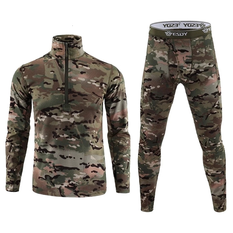 Winter Thick Warm Thermal Underwear Sets Men Compression Fleece Sweat Quick Drying Thermo Long Johns Military Army Clothing a261016
