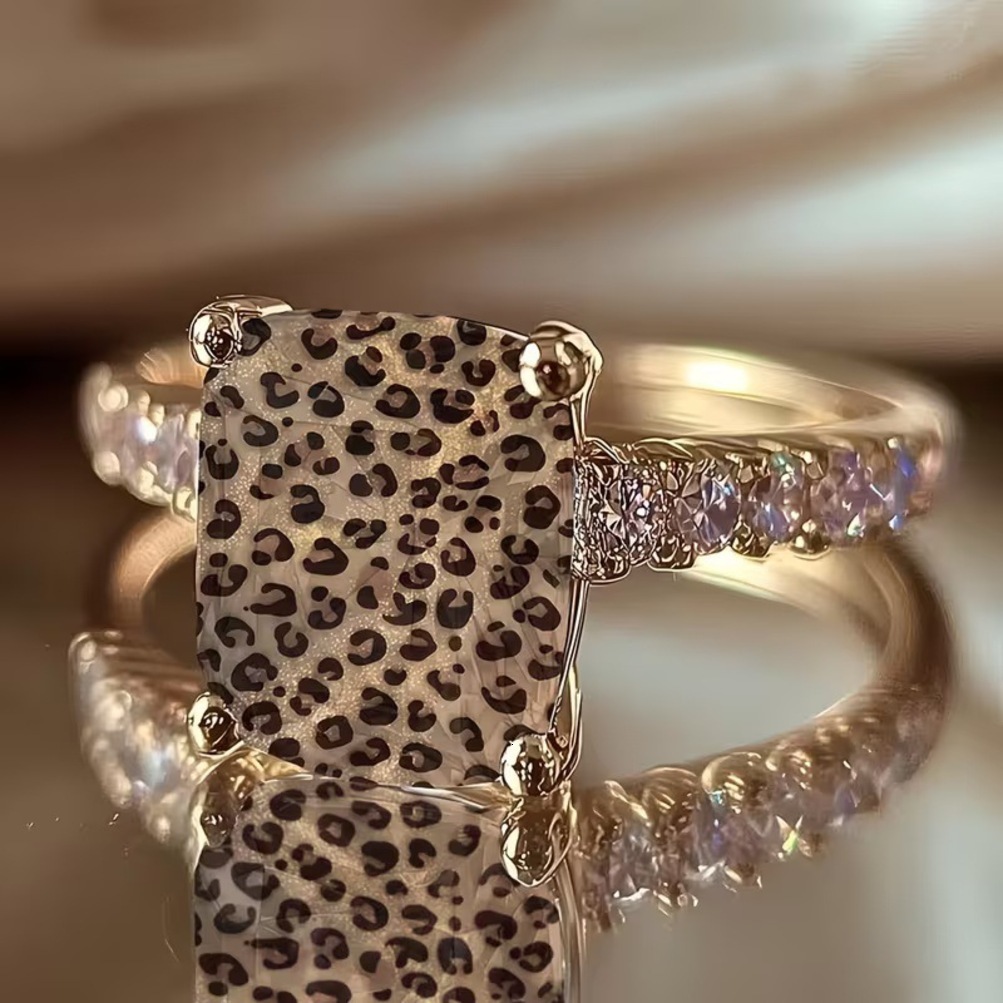 2026 Cross-Border Temu European cologne And American Style Printed Rings, Fashionable Leopard perfume Print Design, Tren L2