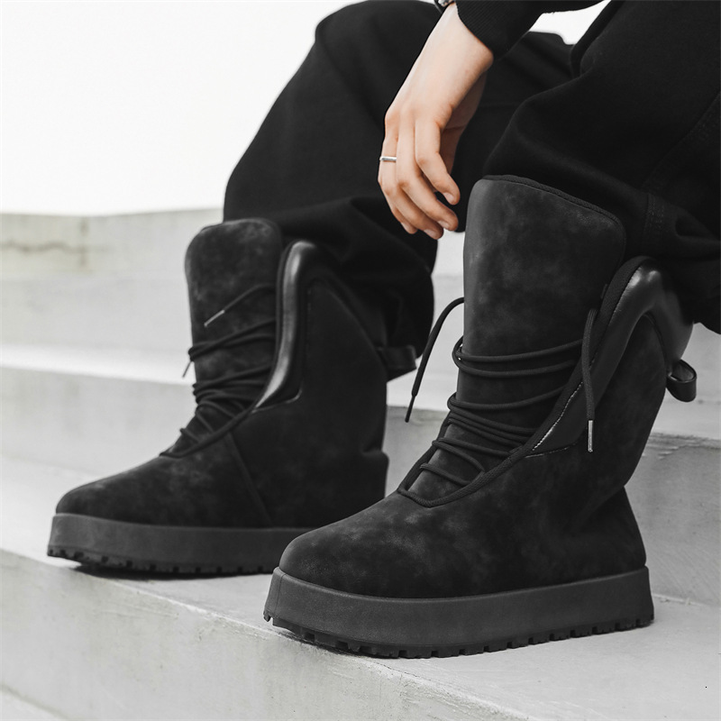 Cross-Border 2026 New Men's Shoes, Autumn High-Top Niche Plaster Thick-Soled Casual Long Boots, Y01