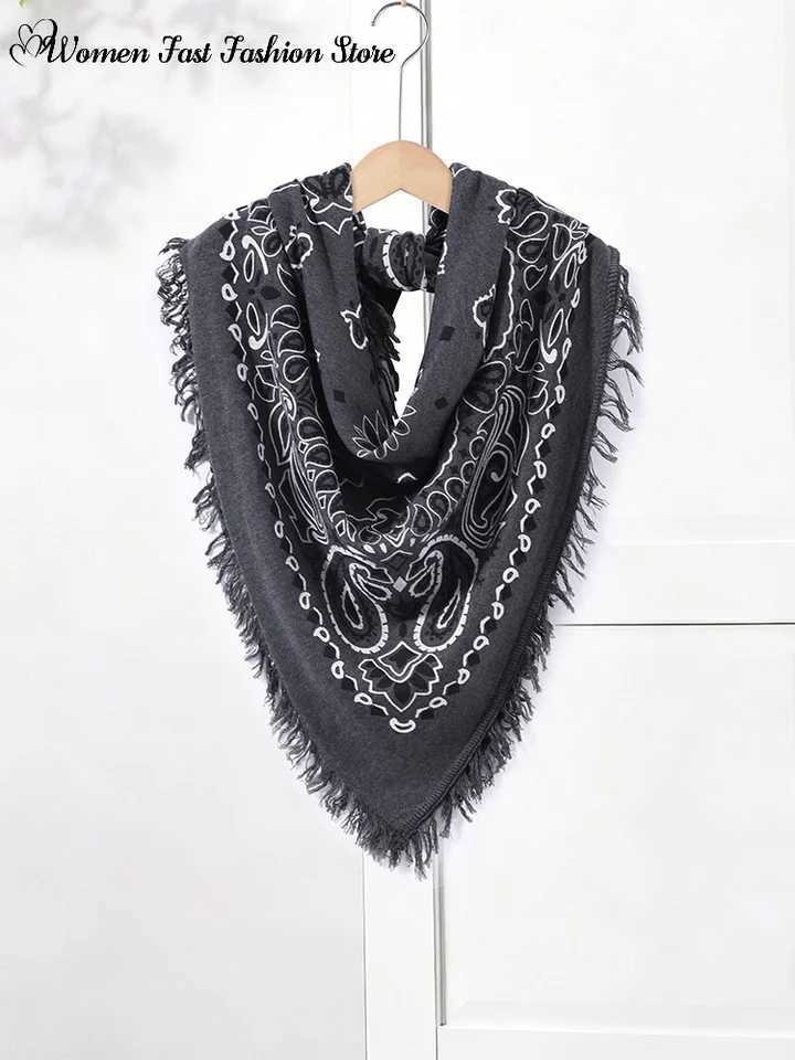 Printed Tassels Square Scarves 2026 Autumn Lady Fashion Neckerchief Bandana All-match Scarf Shawl Women's Clothings Accessories S261017ZB6I