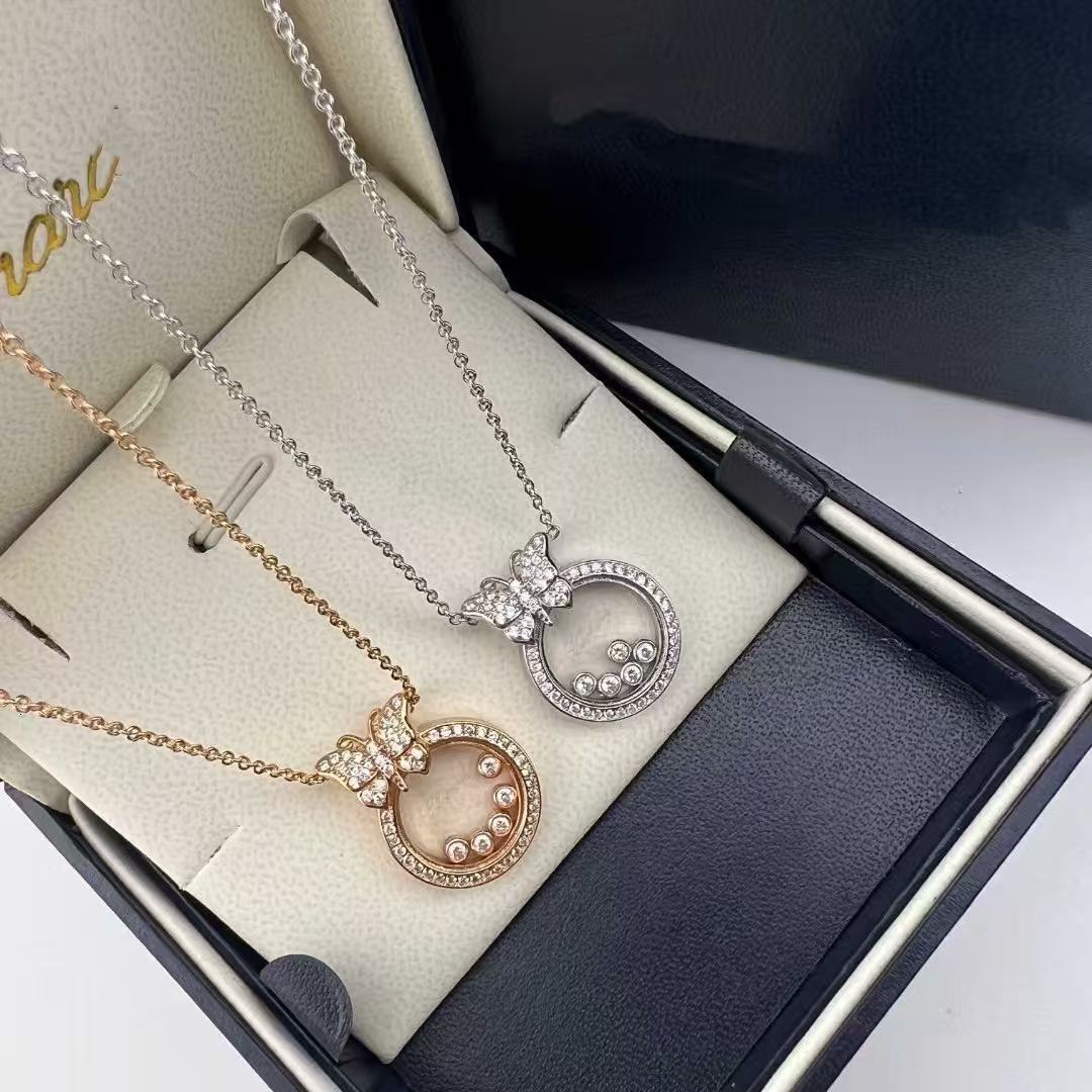 Chopardlies Chopardity Jewelry Necklace Chopars Happy Diamond Designer Necklace For Woman Man Fashionable And Elegant With High-end Feel Clavicle Ch