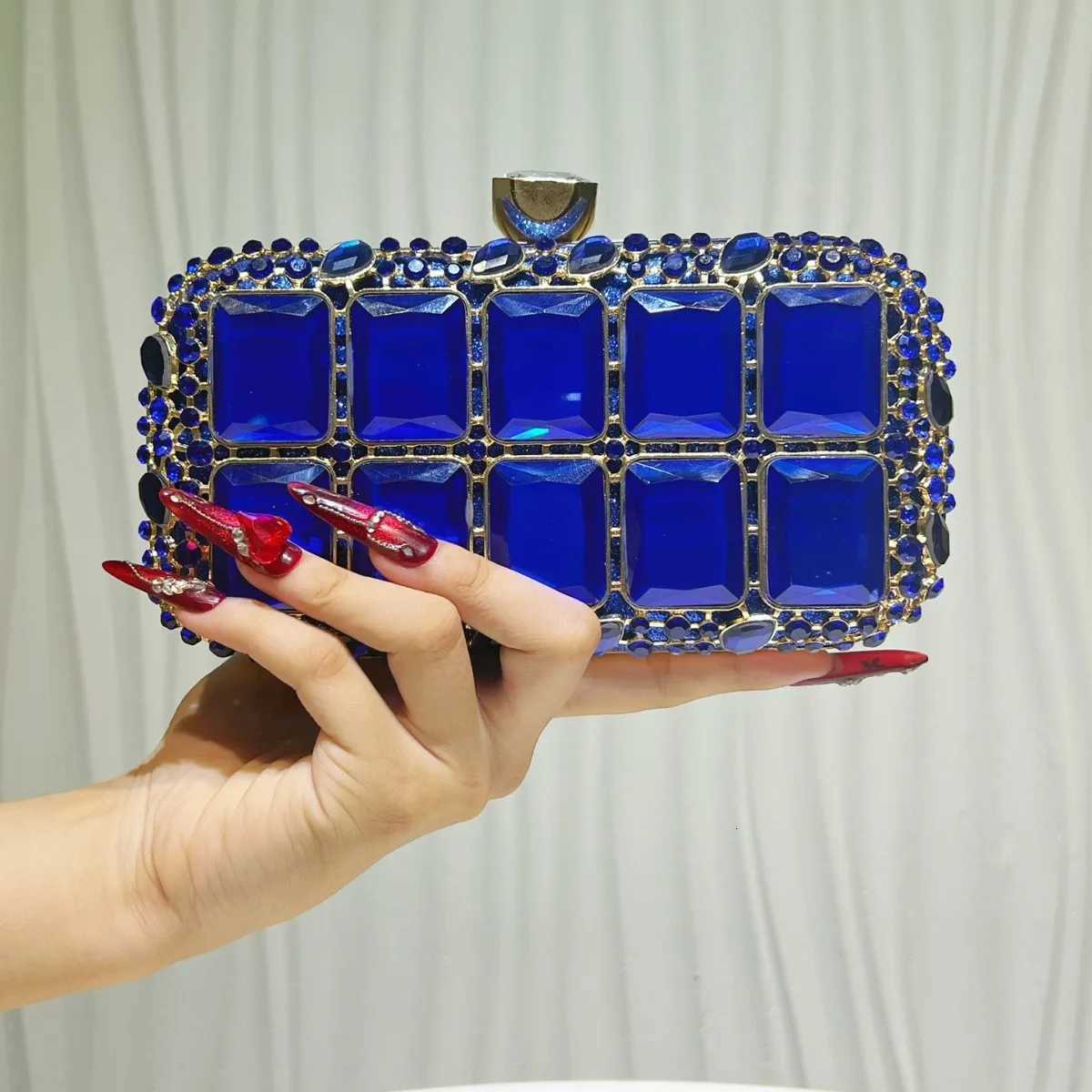 Evening Bags Light Rhinestone Handbag Ladies Dinner Party Bag Premium Diamond Handbag Fashion Versatile H261016