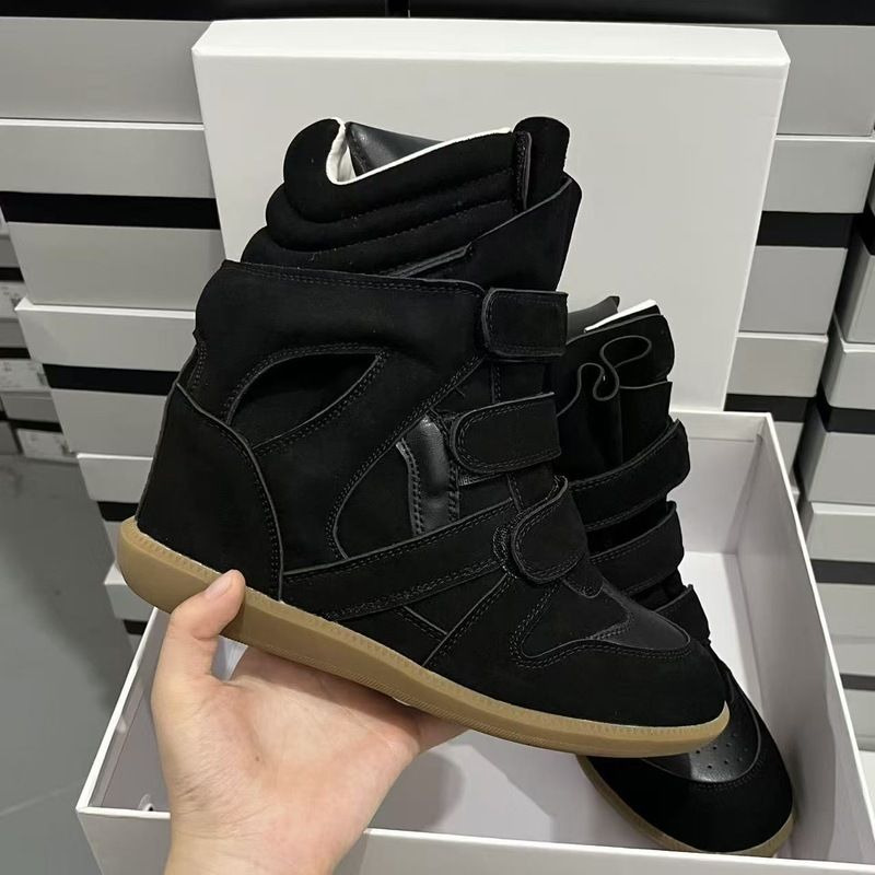 Designer Shoe Isabel Marantboots Womens Wedge Sneakers Hidden Wedge Casual Shoes Lace Up Fashion Footwear For Daily Wear Travel And Weekend Boots
