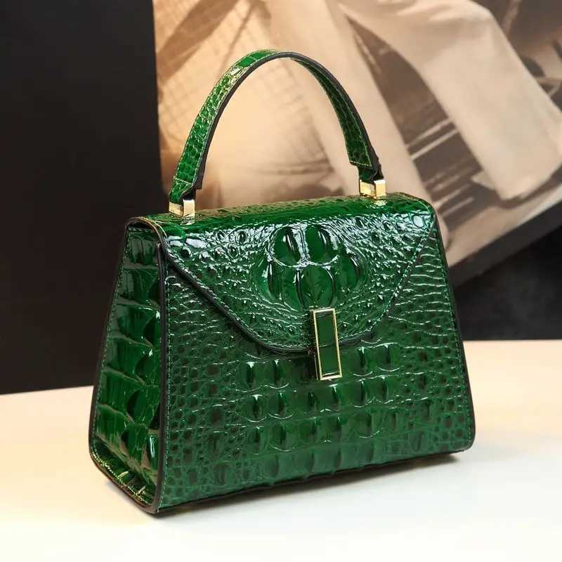 Evening Bags Totes Designer New Cowhide Fashion Crocodile Print Handbag Women's Casual Crossbody Shoulder Bag Hot Sale H261016