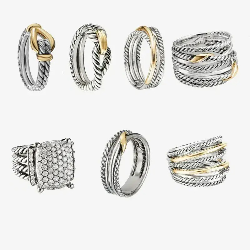 Plain wedding Band Ring Ring For Women Wedding Rings Men Engagement Station Cable Collection Vintage Ethnic Loop Hoop Pendant Punk Designer Jewelry