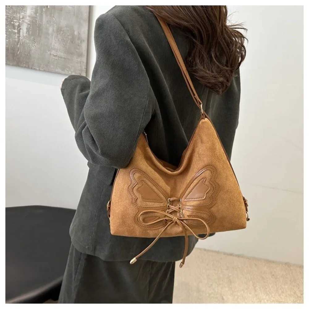 Designer Tote Totes Chic Faux Suede Bag Matte Large Capacity Bow Tie Backpack Shoder Bag Casual Outing J261016