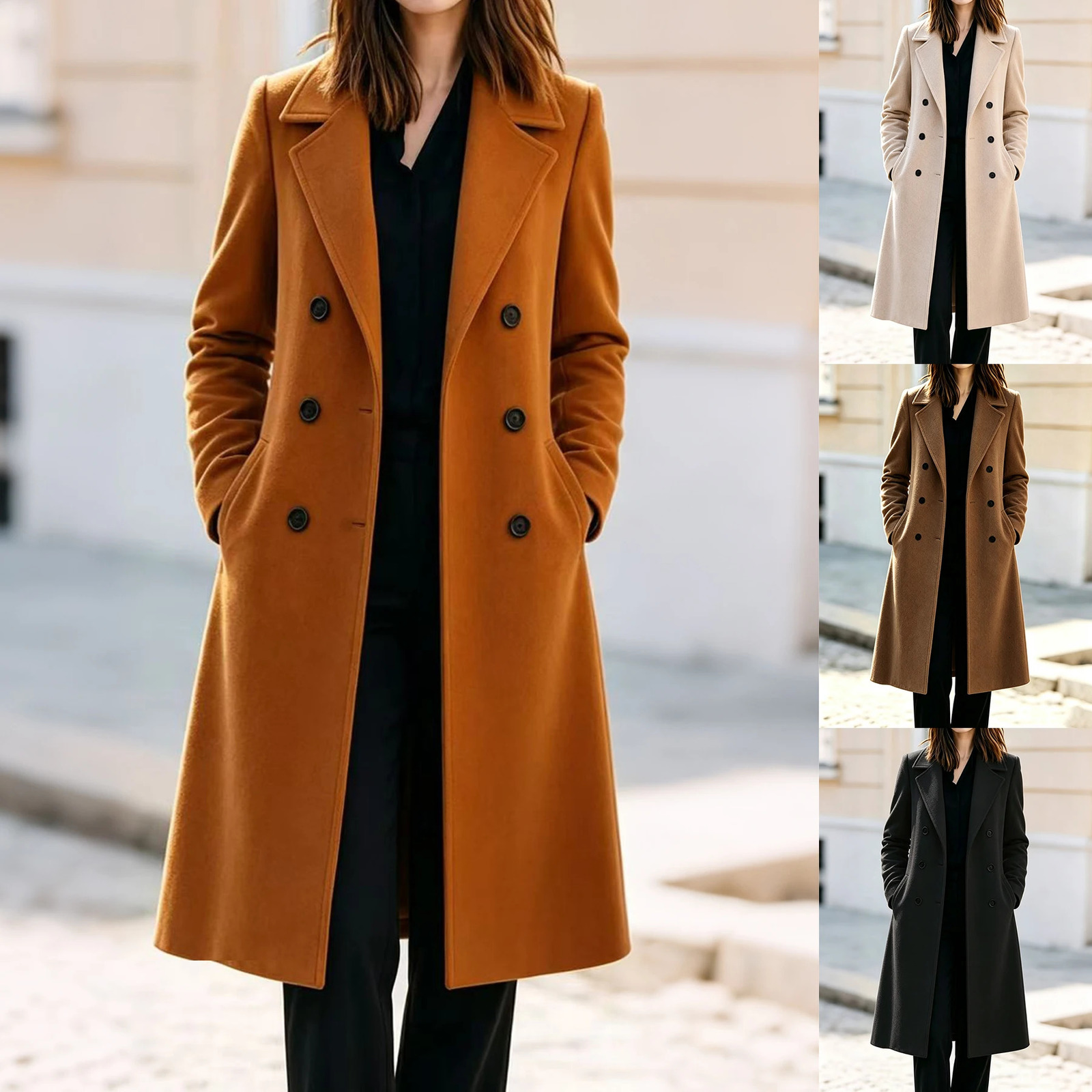 Oversized Woolen Cloth vintage Casual Loose Long Spring Autumn Winter Coat for Women Clothing Outerwear Jacket 261016
