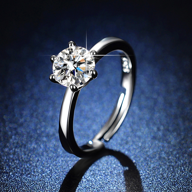 Factory Wholesale Stock 925 Silver 10k 14k 18k Gold Plated VVS Moissanite Diamond Solitaire Engagement Wedding Rings GRA