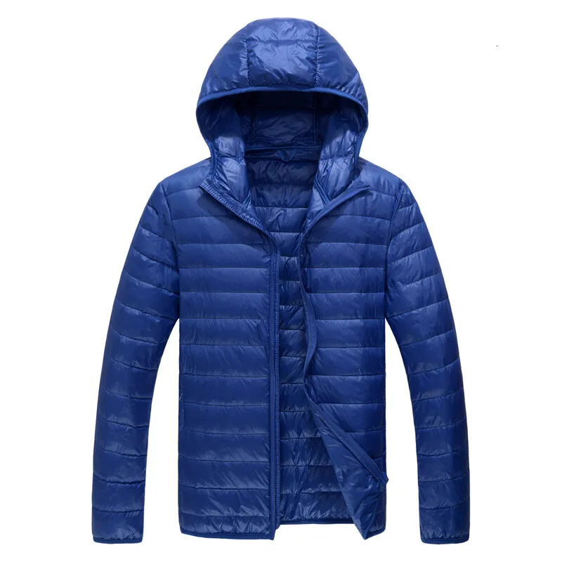 Navy Up To Standard White Duck Down Lightweight Hooded Down Jacket for Men Treasure Blue Large Size Hoodless Warm Coat 261016