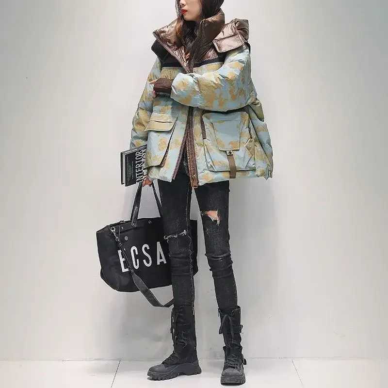 Women's Down Parkas Women's Down Jacket Parkas Winter Coats Jackets Hooded Coat Warm Korean Fashion Loose NewT261017