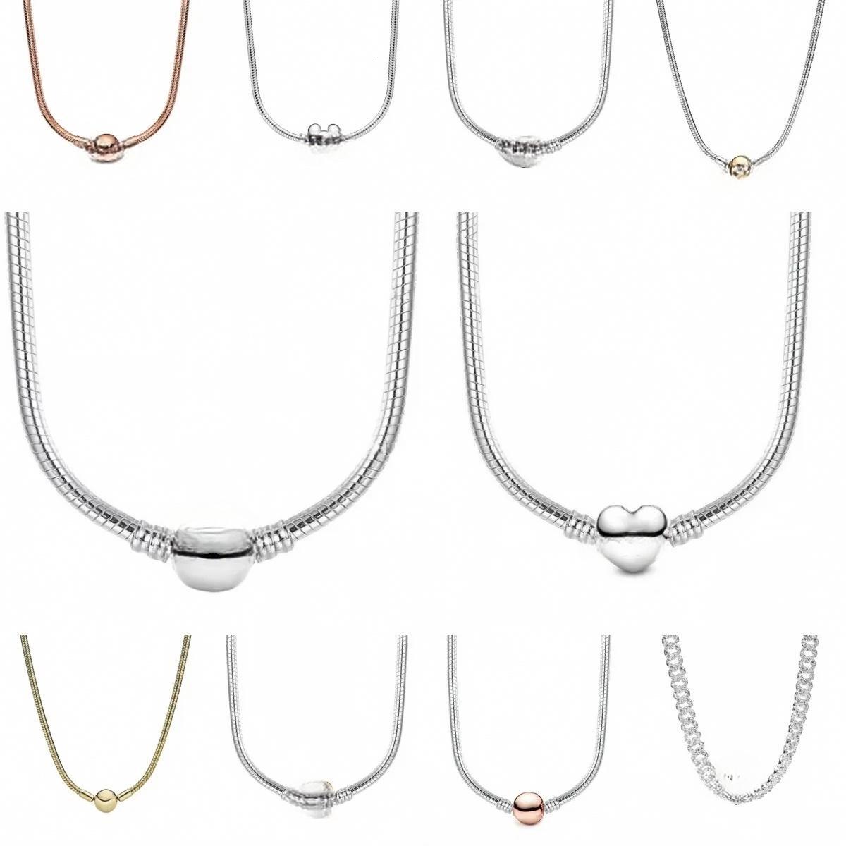 2026 Necklace With Box S925 Silver cologne Cuban Chain Heart Pendant Necklaces For Women Designer Jewelry Snake Chain Necklace Fashion Clavicle perf
