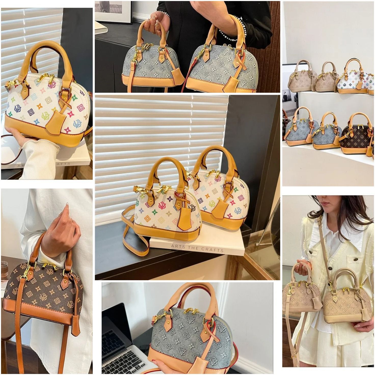 2026 New Vintage Floral Handbag For Women A Unique High End Versatile Shoulder Sling Bag With Shell Design Free Shippingdesigner Bag