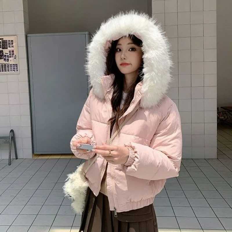 Women's Down Parkas Japanese Kawaii Long Sleeve Parkas Harajuku Cartoon Bear Women Zipper Sweatshirt Sweet Casual Patchwork 2025 AutumnT261017