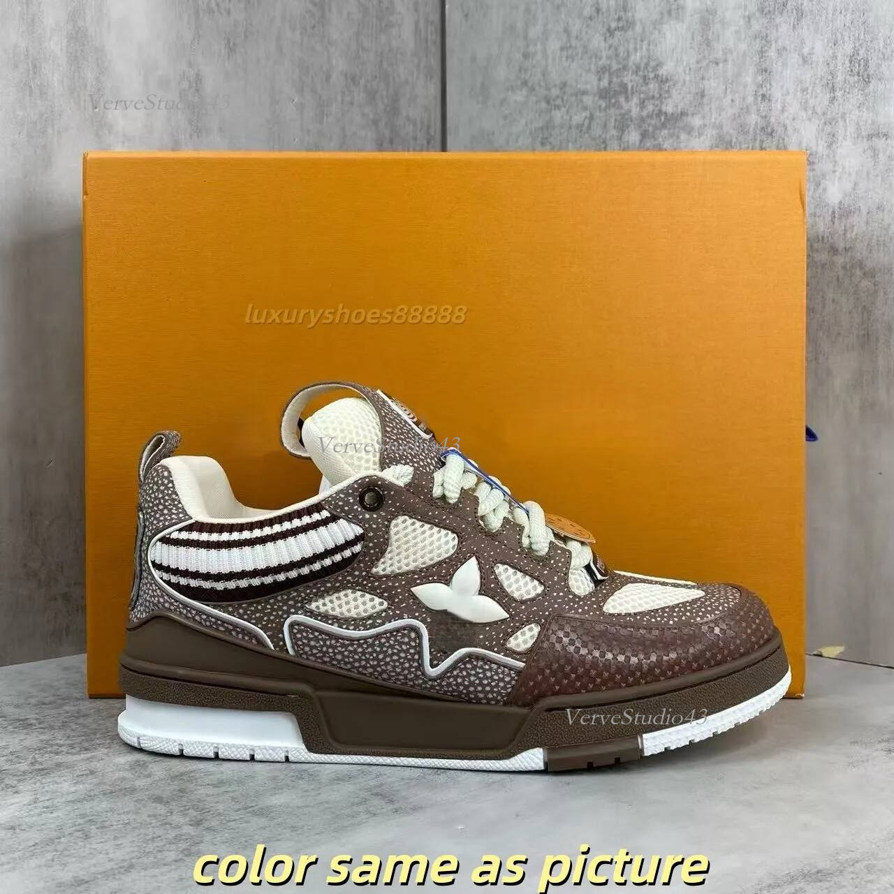 louisd Skate designer sneakers luxury mens trainers sneaker casual runner outdoor leather flower skates tennis shoes women fashion men lvlyness shoe