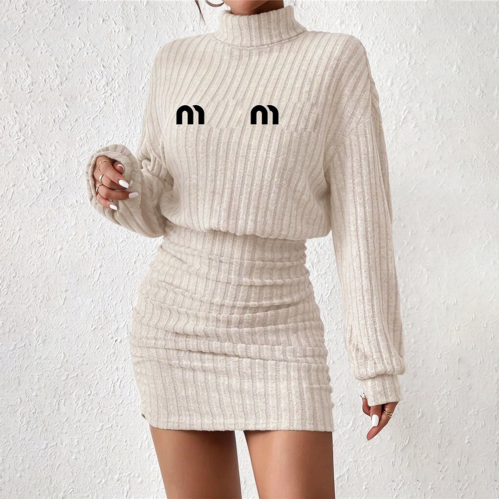 Dress Dresses Womens Designer Fashion Sexy Luxury Knitted Dress Embroidery Elastic Polo Casual Dresses Skirt Casual Slim Fit Slim Sexy Hip Hugging s
