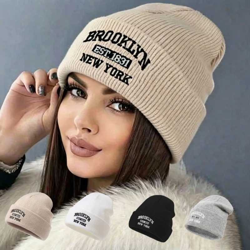 Beanie/Skull Caps 1pc Winter Warm Double Layer Knitted Beanie Hat outdoor Windproof Unisex Plain Color Skull Caps Suitable for Holiday daily WearT26