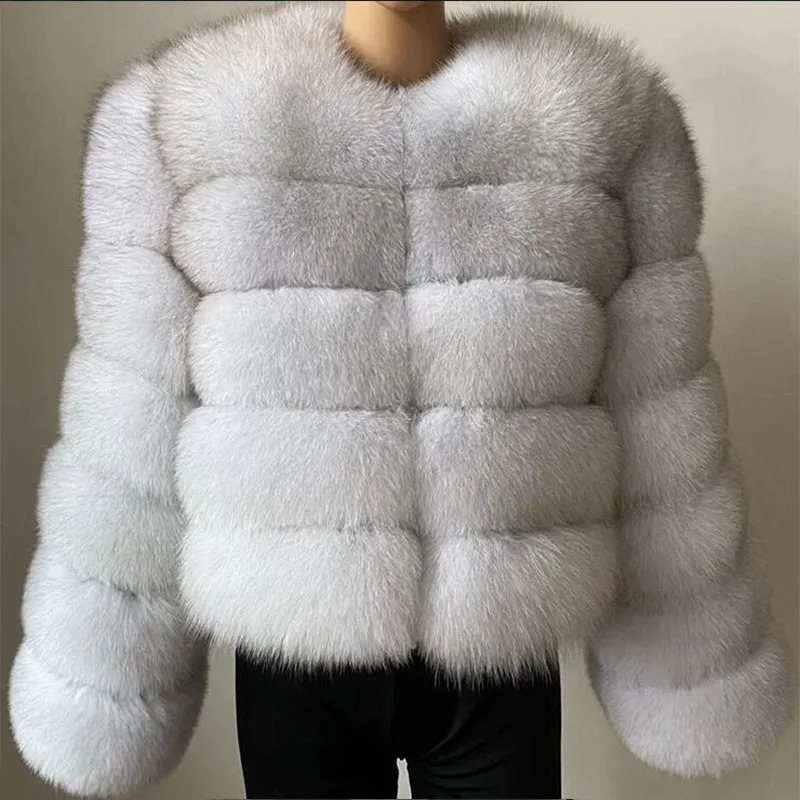 Women's Fashion faux fur coat super Autumn Winter women short Faux fox fur fluffy jacket high quality Ladies furry coats 261015