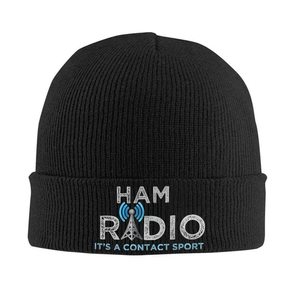 Beanie/Skull Caps Men Women Ham Radio Its A Contact Sport Funny Ham Radio Beanie Hats Y2K Cool Knitted Hat Autumn Winter Hippie Caps Bonnet HatT2610