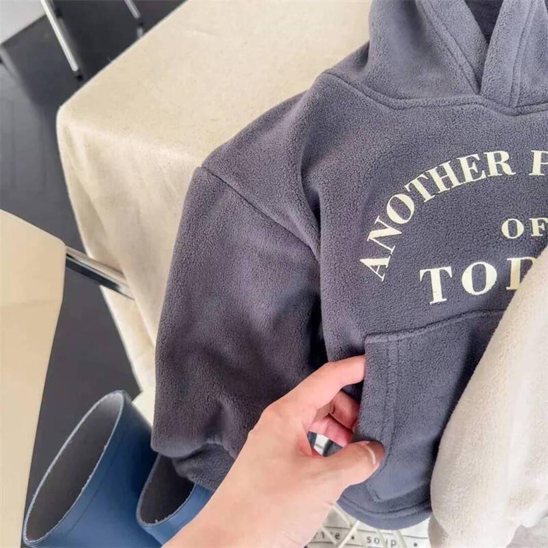 Girls Hoodie Deer Jonmi Winter Baby Boys Letter Printed Hooded pullover Korean Style Toddlers Kids Casual Velvet Pullovers