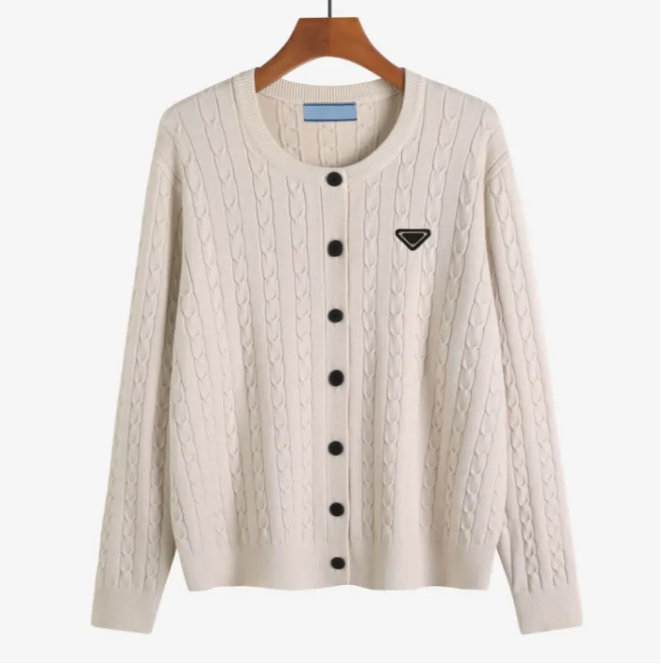 Designer Sweaters Cardigan Retro Triangle Brand Logo Luxury Base Sweater Top Women's Knitted Sweater Coat Asian Size S-3XL