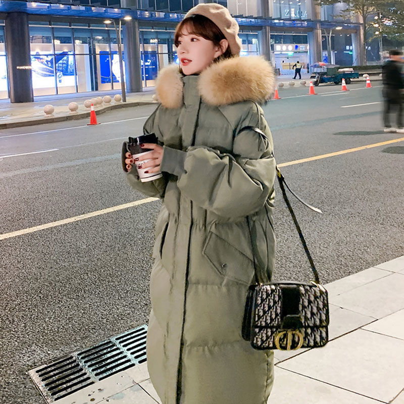 Designer Women's down cotton jacket, winter 2026 new Korean style, thickened mid-length puffer coat, plus-size loose cotton coat