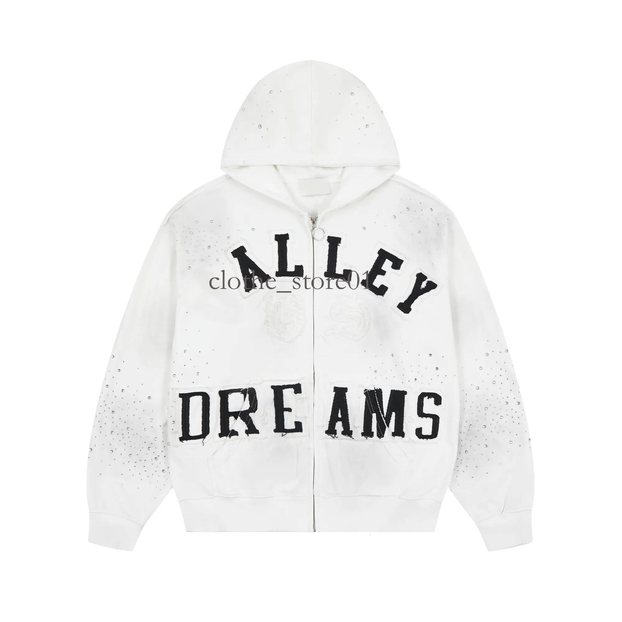Valleymen Designer Hoodie Vale Dream Street Mens Fashion High Quality Casual Hip Hop T Shirt Black Short Vintage Graphic Shirts Luxury Hoodie Distre
