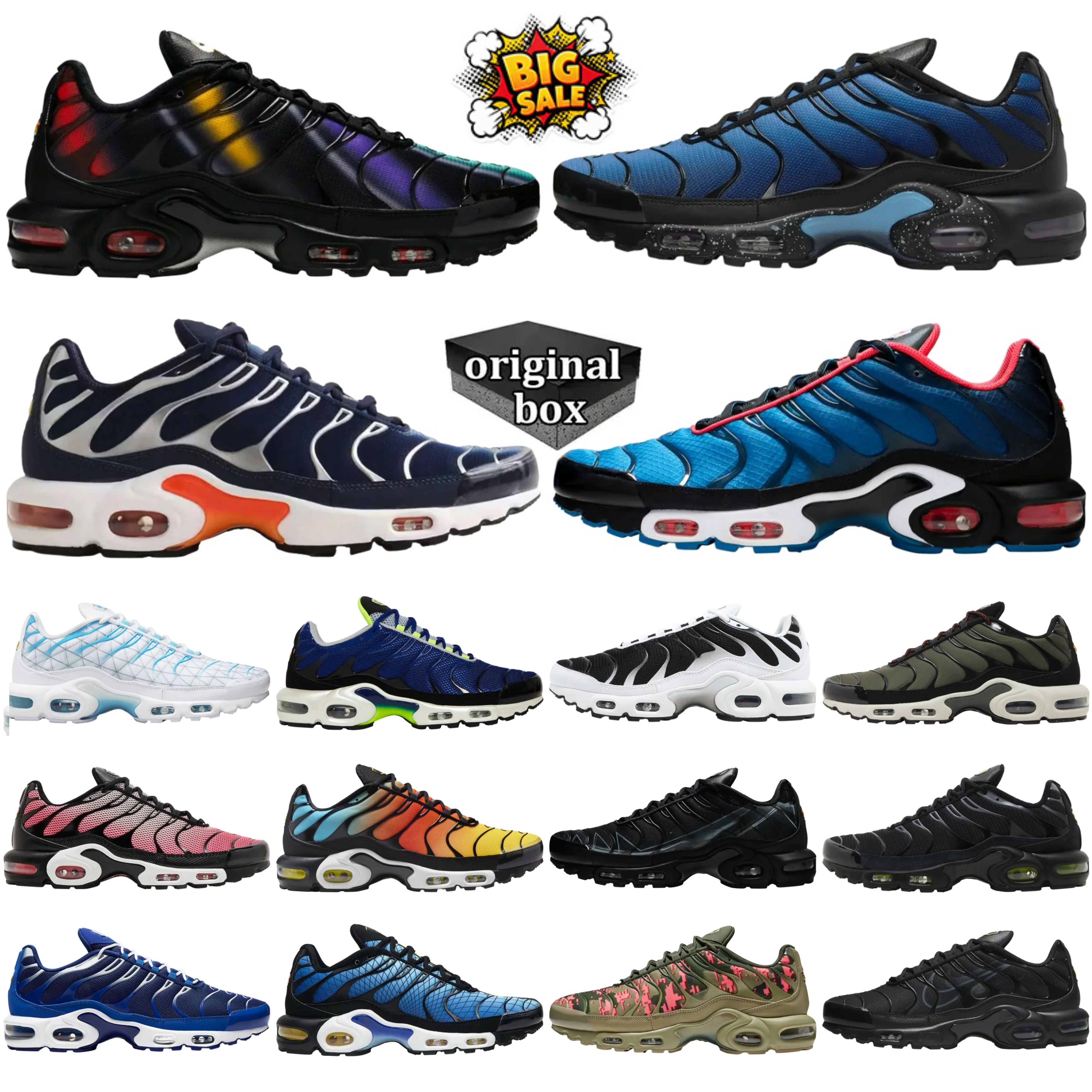 Tn Plus Sneakers Designer Running Shoes Men Triple White Black Sky Blue Gradient Unity Gradient Tennis Breathable House Yellow Blue Trainers Outdoor