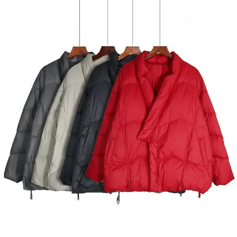 Autumn and Winter 90% White Duck Down Jacket Women's Down Jacket Retro Diagonal Collar Short Fashion Casual Down Jacket 261015