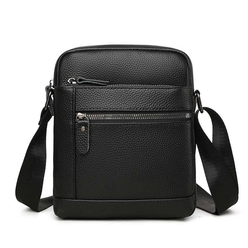 Cross Body Men's Designer Genuine Leather Bag Simple Business Casual Shoulder Bag Multiple Pockets Small Crossbody Bags for Men H261016
