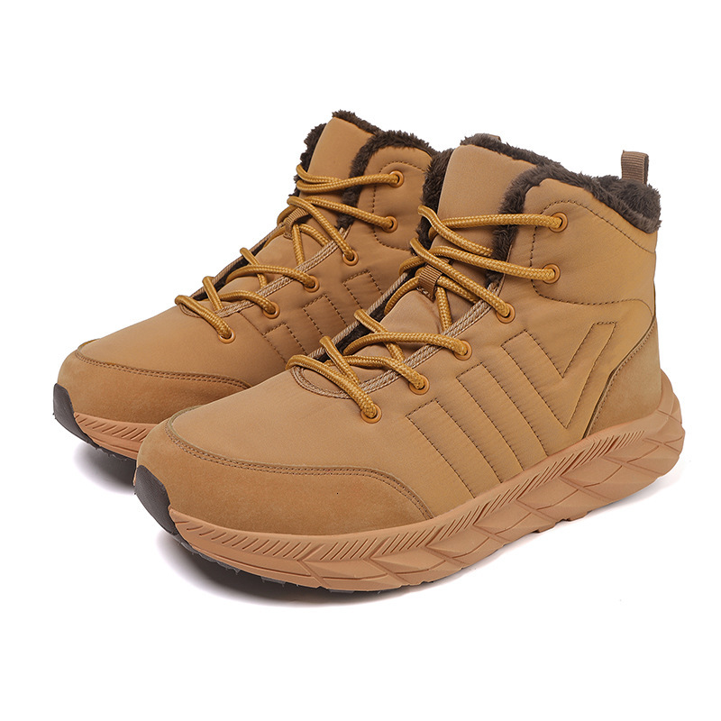 Winter Snow Boots for Men Thick Sole Warm Fleece Lined Work Boots Wear Resistant Non Slip Outdoor Hiking Cold Weather Shoes