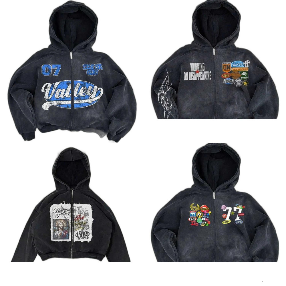 Men's Hoodies Sweatshirts hiphop personty pattern print hoodie strtwear Harajuku jacket gothic casual zip up hoodies Home Casual Men's Clo