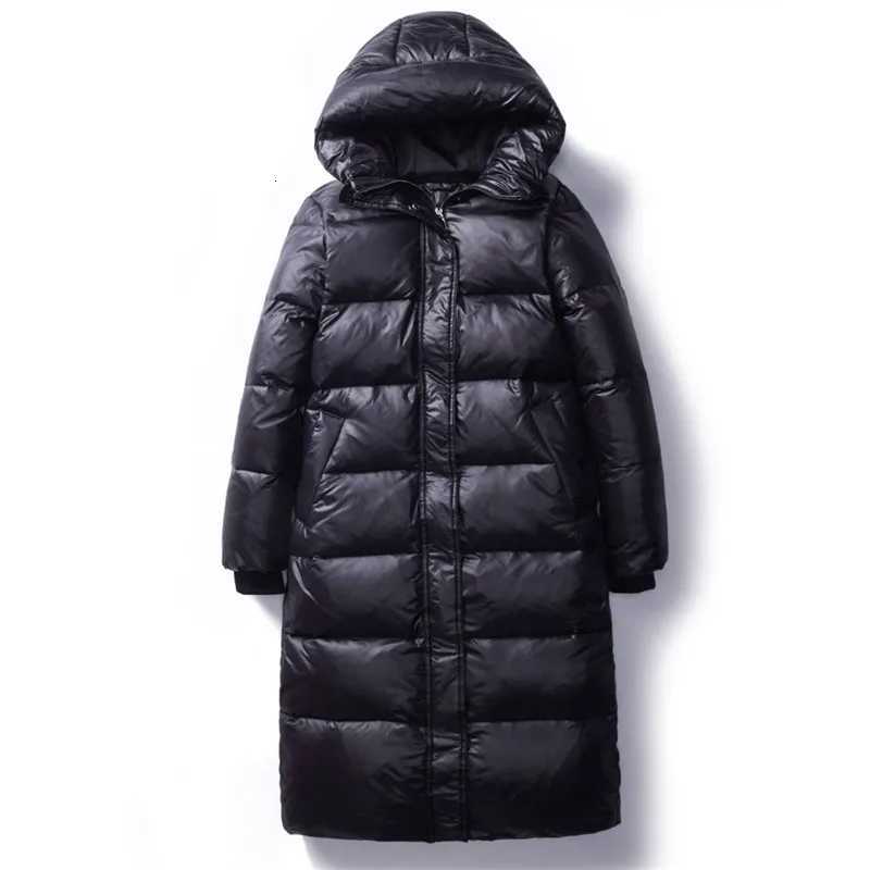 Women's Down Parkas 2024 New Winter Down Cotton Jackets Women's Clothing Long Parkas Slim Hooded Warm Winter Coats Female Black Overcoats