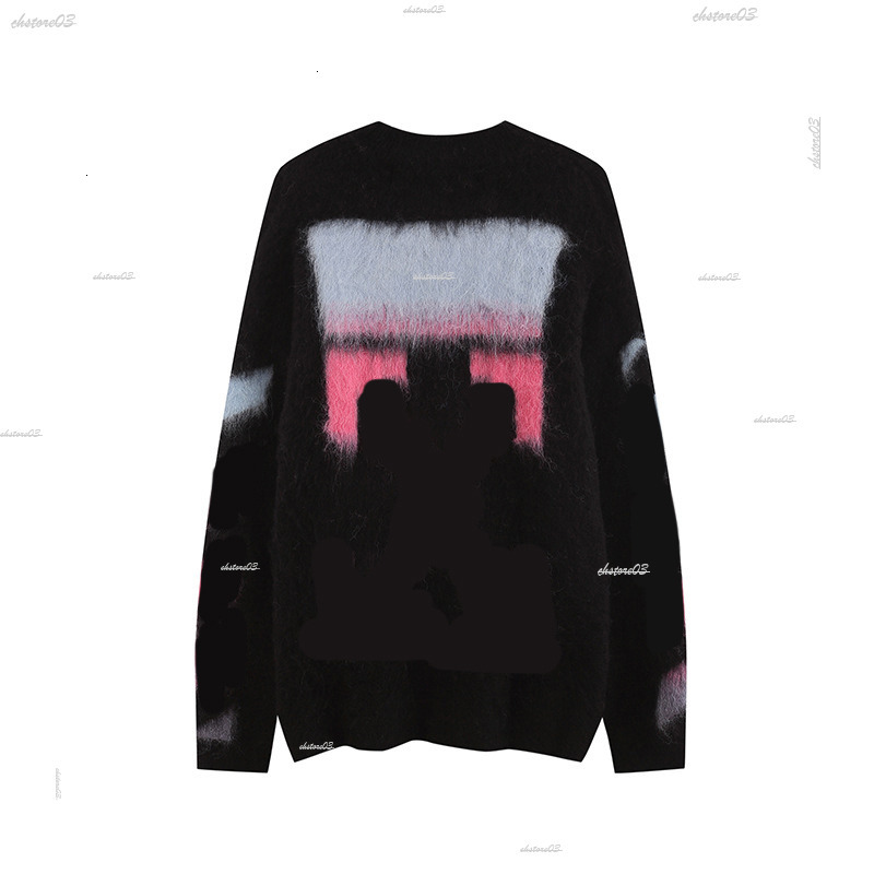 Designer Off White Sweatshirt Men Winter Knit Sweater Off Long Sleeve Casual Pullover Loose Fit Knitwear Offes White Hoodie Outer Commute Casual Str
