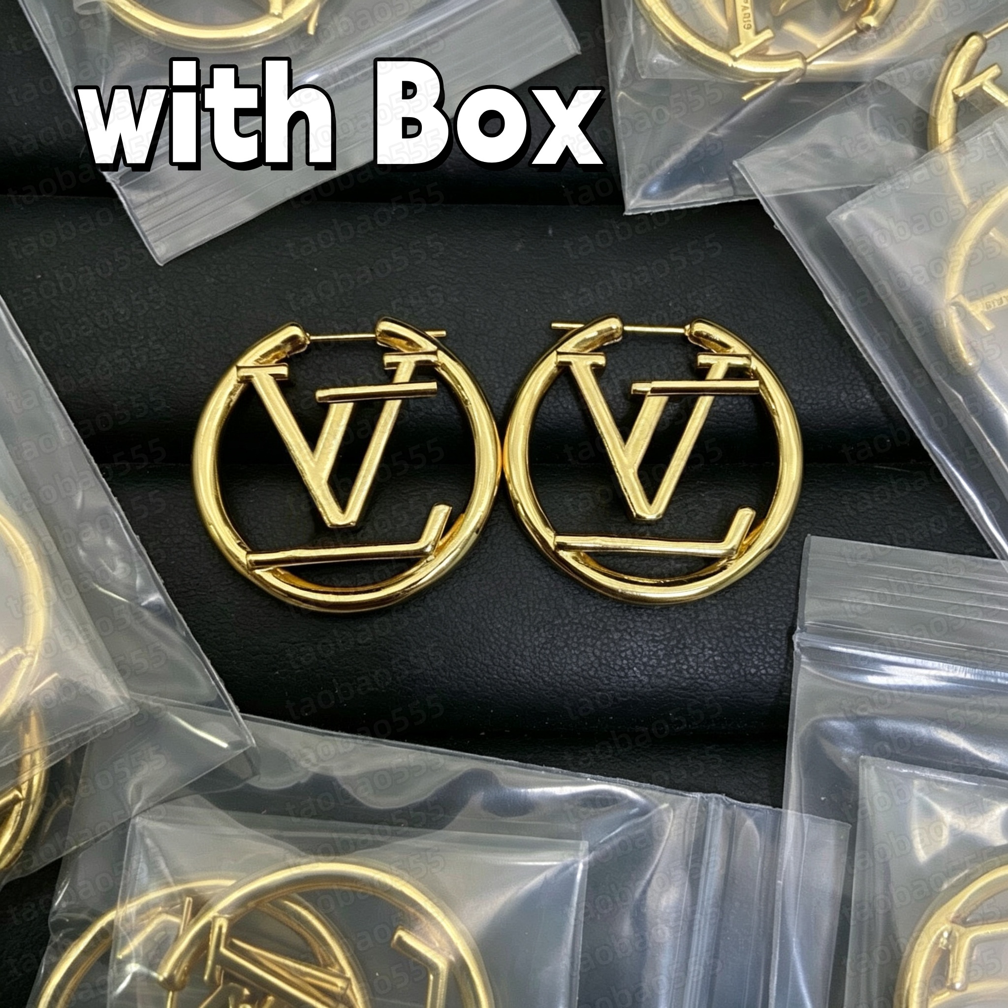 Luxury big gold hoop earrings for lady women studs set Designer 18k gold Jewelry earring Valentine's Day Gift engagement USA delivery in 3-7 da