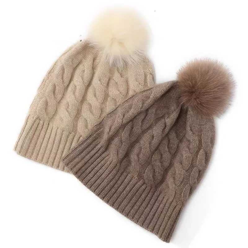 Beanie/Skull Caps Merino 100% Wool Women's Hat Autumn Winter Thick Warm Casual Fashionable Ear Protection Knitted Cashmere Hat Q261017