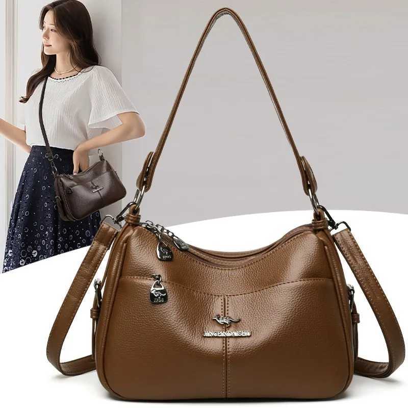 Evening Bags Women Soft Pebbled PU Leather Bucket Bag Vintage Large Capacity Hobo Shoulder Bag Female Crossbody Handbag with Metal Decoration H26101