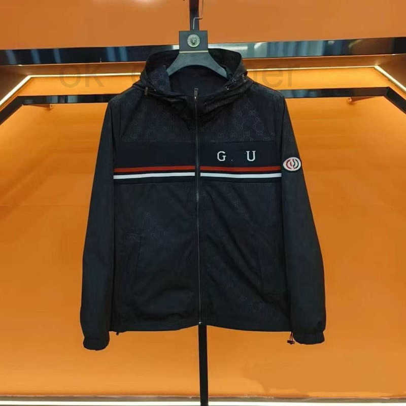 Men's Jackets Designer Luxury New Spring/Summer European Style Hooded Jacquard Jacket, Trendy Brand, Unique and Versatile Men's High-End C