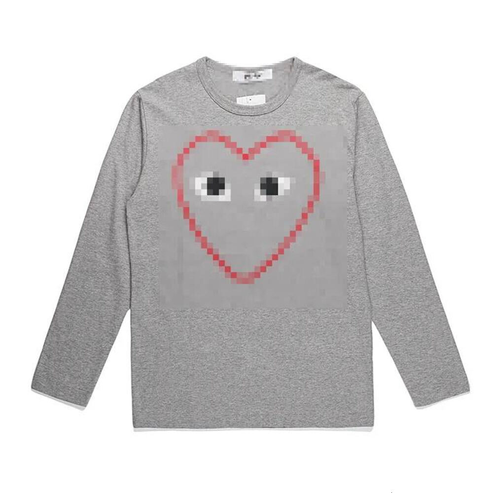 Play Long Sleeve Designer Pullover Sweatshirt Lightweight Round Neck Red Heart Printed Graphic Hoodie High End Pullover Unisex Sweat Commes Long Sle