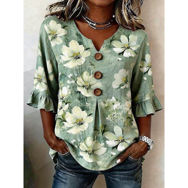2026 European American Foreign Trade Women's Sweatshirt 3D Digital Printing, Sweet And Cute T-Shirt With Lace Sleeves Free Shipping
