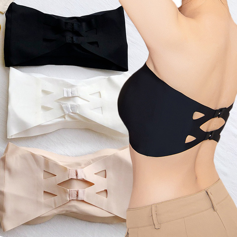 Ice Silk Strapless Bra Girls Seamless Crop Tube Top Bralette for Women Sexy Soft Bras Large Size Bustier Tops Summer Underwear dongdumaoyi