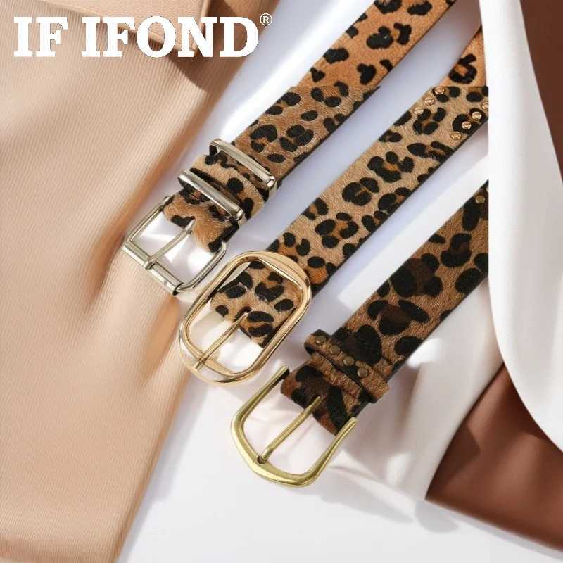 IF IFOND Fashionable High-End Leopard-Print and Snake-Print Double-Ring Belt Niche Everyday Versatile Buckle Womens Belt S2610174M6B