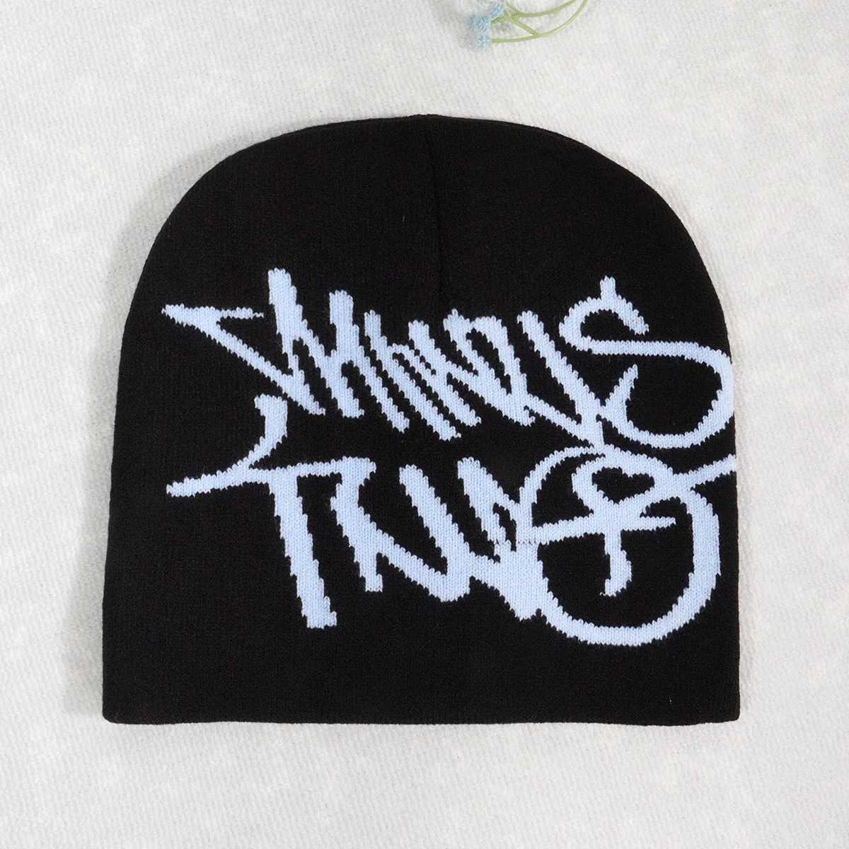 Niche American Street Jacquard Letters Knitted Hats New Men Women Warm Personal Fashion Color Block Versatile Casual ins Beanies S2610175A8D