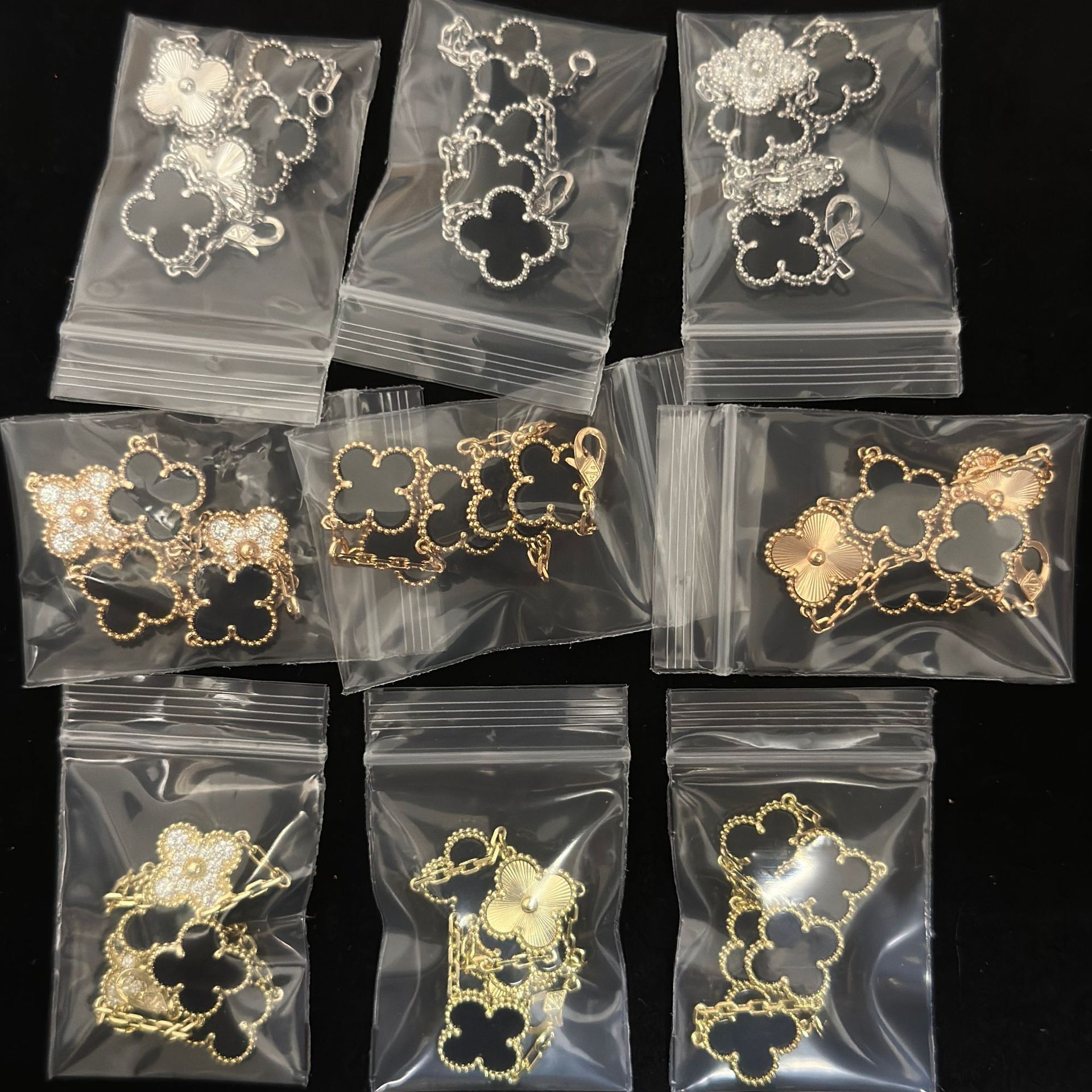 VCA Designer Jewelry Butterfly Clover Bracelet Slim Floral Buckle Four-Leaf Clover Black Onyx Five-Flower Bracelet vanly cliff bracelet